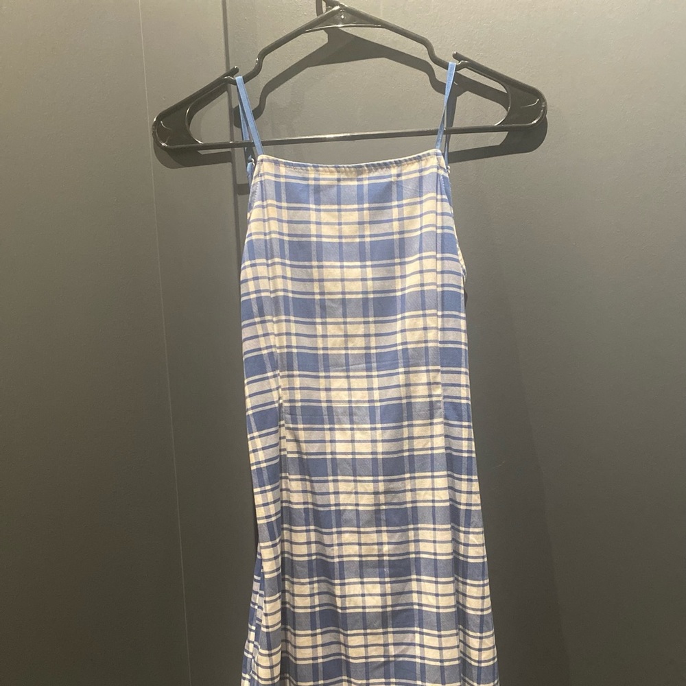 Blue plaid dress